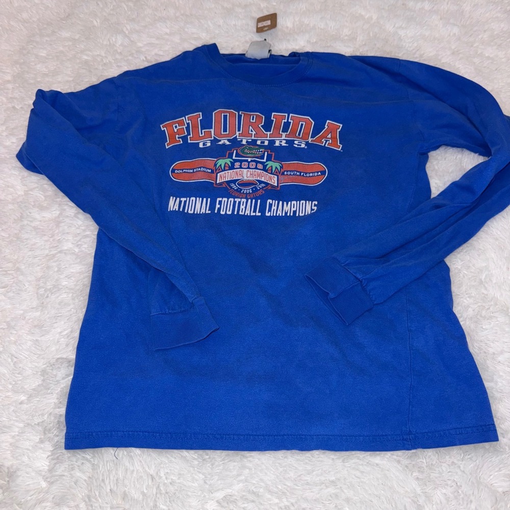 Old Varsity Brand Florida Gators Shirt Mens L Blue 2008 National Champs